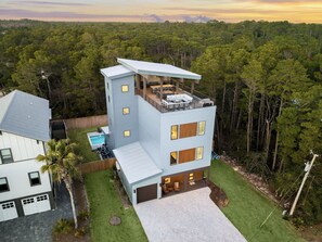 Exterior - BRAND NEW! Sleeps 24! Private Pool, Spa, Fire Pit & 2 LSVs! Pets OK! (Santa Rosa Beach)