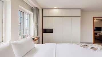 Family Suite, 3 Bedrooms, Club Lounge Access, City View | Egyptian cotton sheets, premium bedding, down comforters