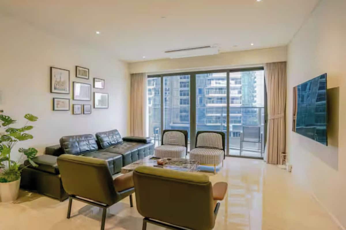 Suíte família, 3 quartos, acesso ao Club Lounge, vista para a cidade | Roupas de cama de algodão egípcio, roupas de cama premium