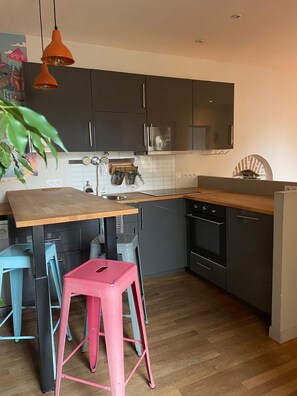 Private kitchen - Bucolic apartment - Historic heart of Dijon (Dijon)