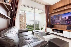 Family Suite, 3 Bedrooms, Club Lounge Access, City View | Egyptian cotton sheets, premium bedding, down comforters - Odela Luxstay Golden Mansion Residence (Phu Nhuan)