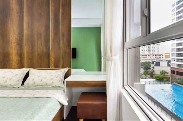 Grand Suite, 1 Bedroom, Club Lounge Access, City View | Egyptian cotton sheets, premium bedding, down comforters - Odela Luxstay Golden Mansion Residence (Phu Nhuan)