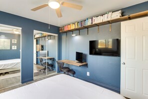 1 slaapkamer, een bureau, internet, beddengoed