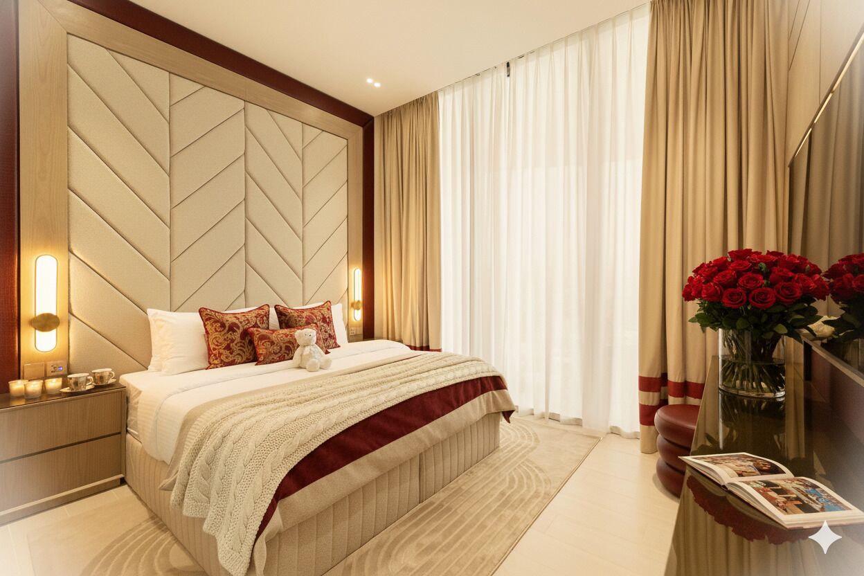 Premium bedding, memory foam beds, in-room safe, blackout drapes