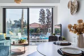 Apartment, 1 Double Bed with Sofa bed, Kitchen, City View | In-room dining - Azoria - Stylish 1-BR Apartment in Kiti (Kiti)