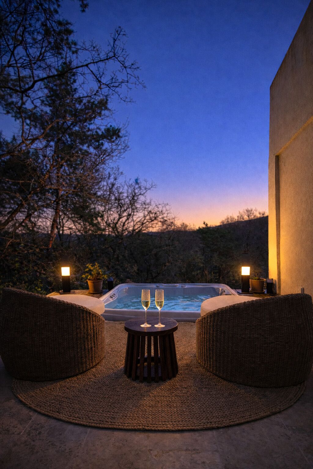 Outdoor spa tub