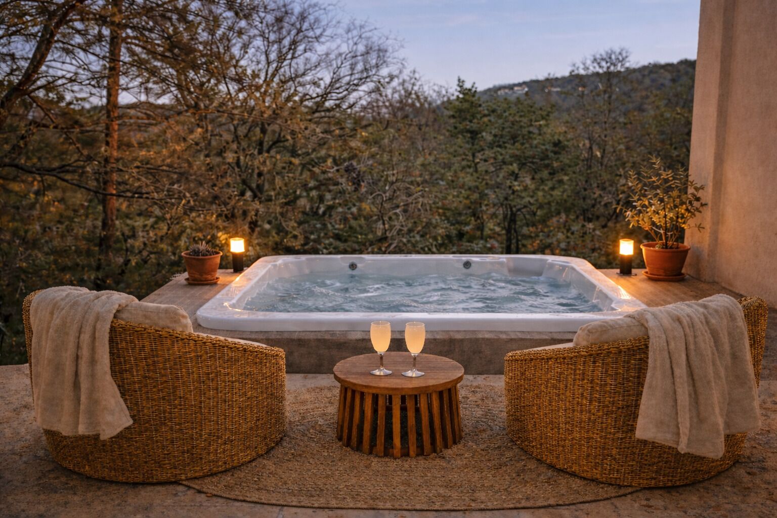 Outdoor spa tub