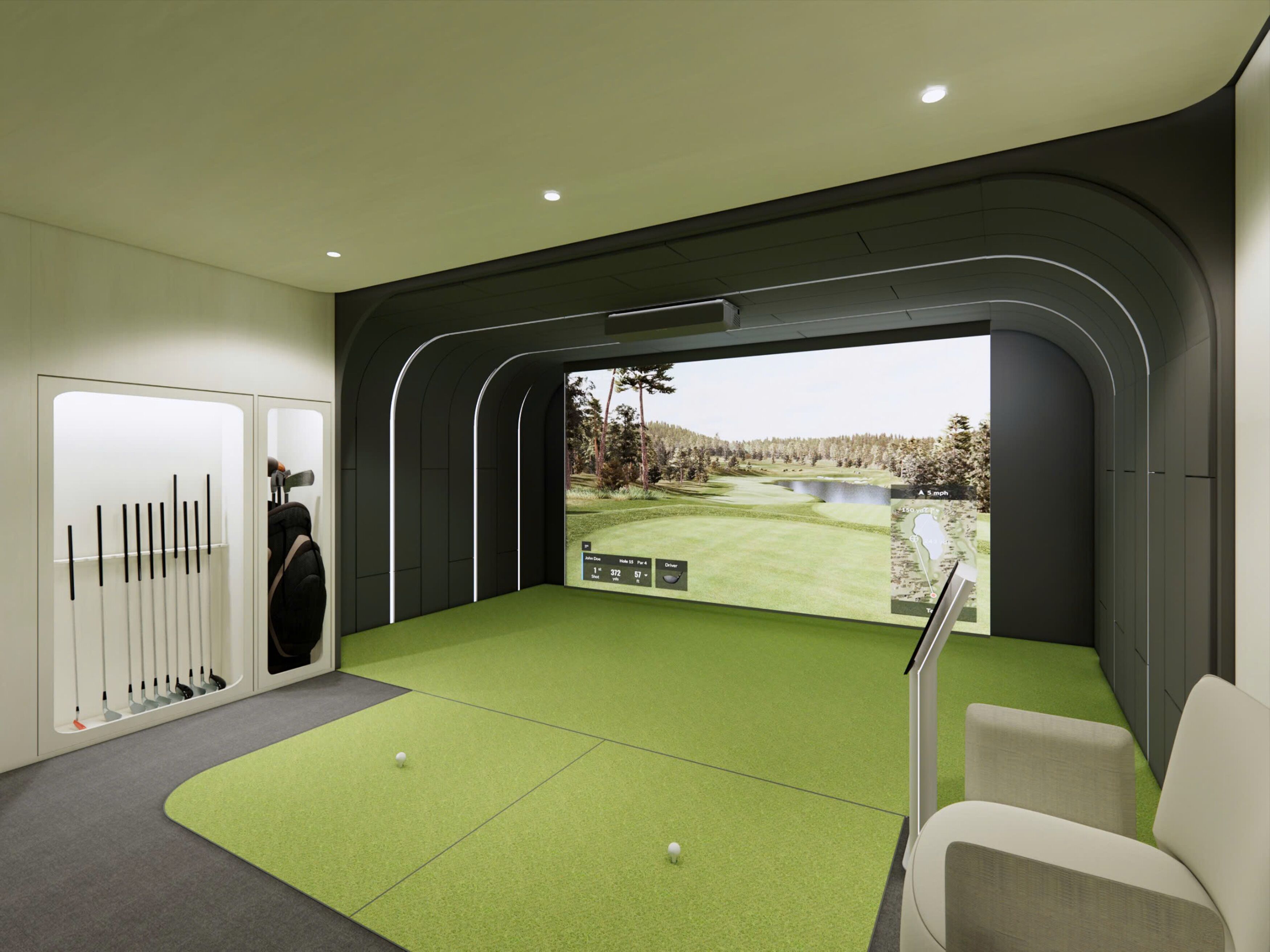 Indoor golf driving range