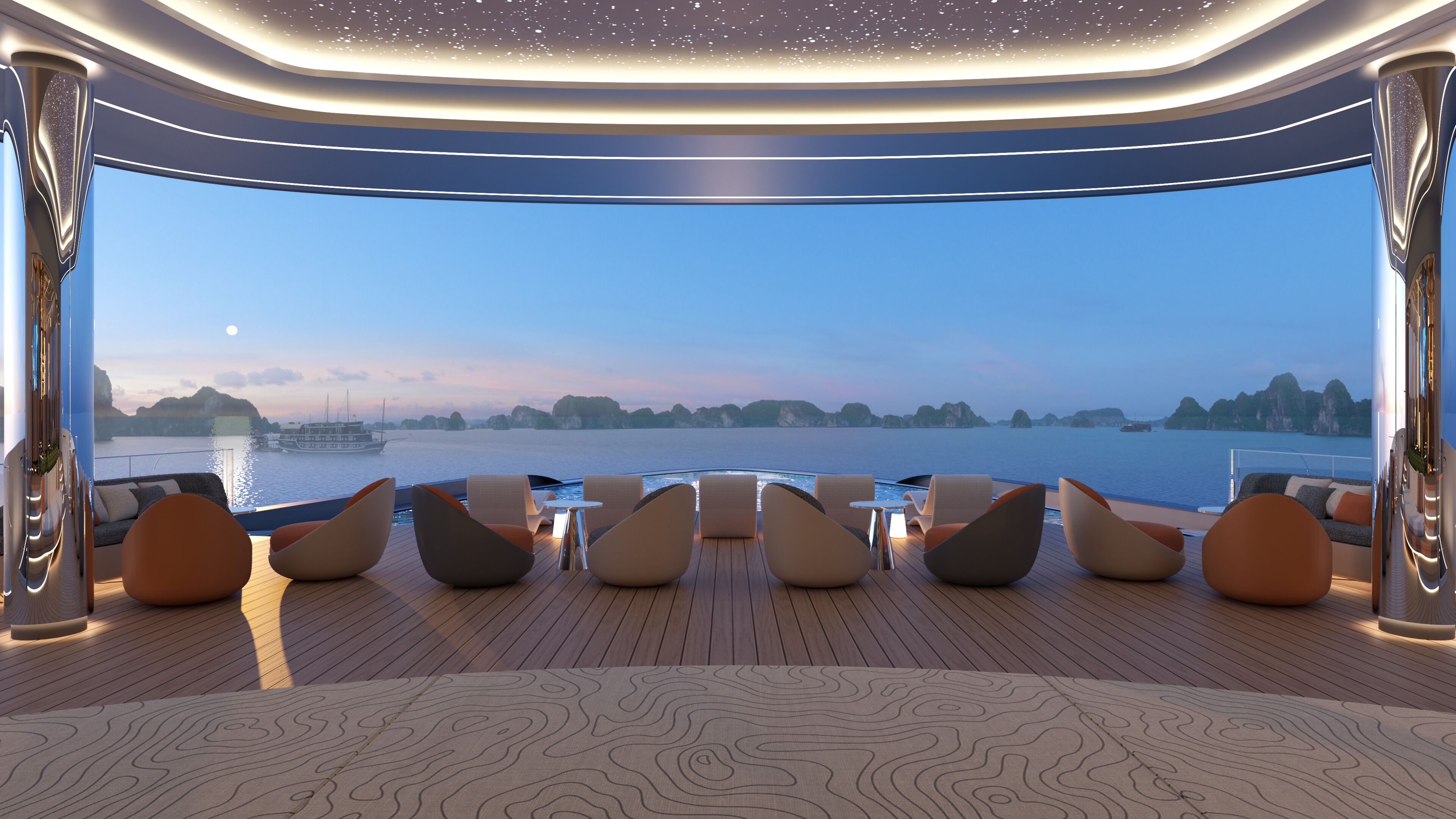 室外游泳池，日光浴躺椅