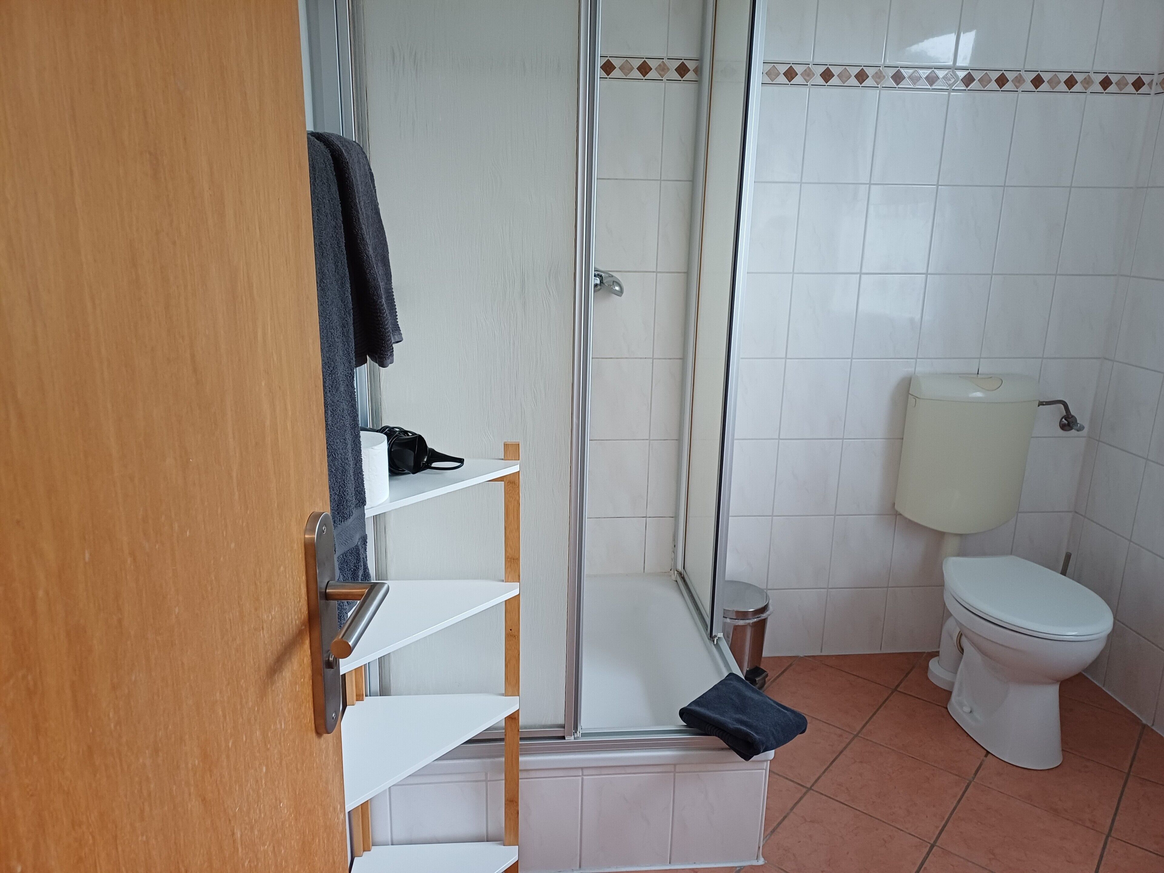 Dusche, Haartrockner, Handtücher