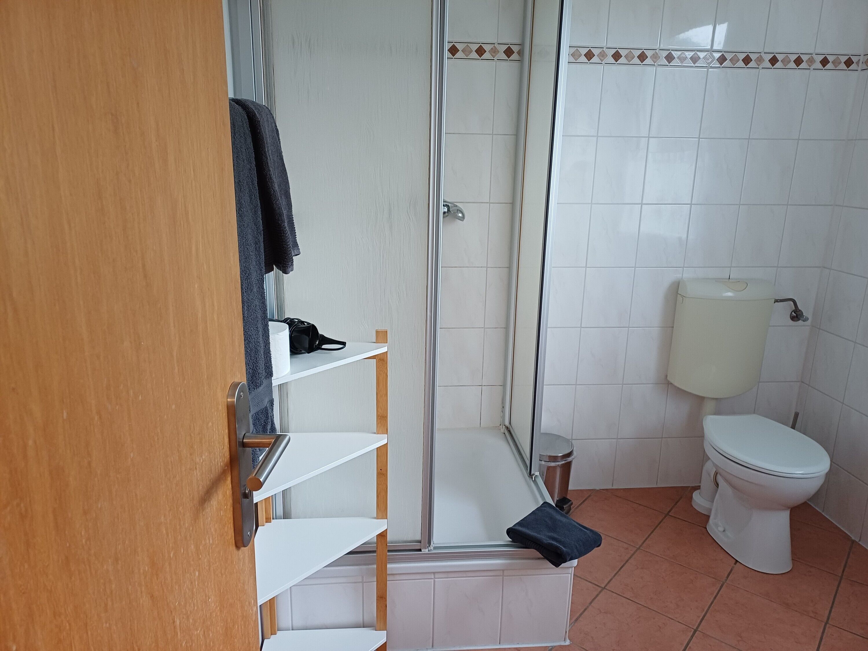 Dusche, Haartrockner, Handtücher