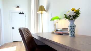 Premium bedding, memory-foam beds, individually decorated, desk