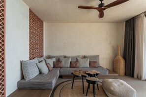 Exclusive Villa, Private Pool | Living area - Altera Cave Villas (Agios Vasileios)