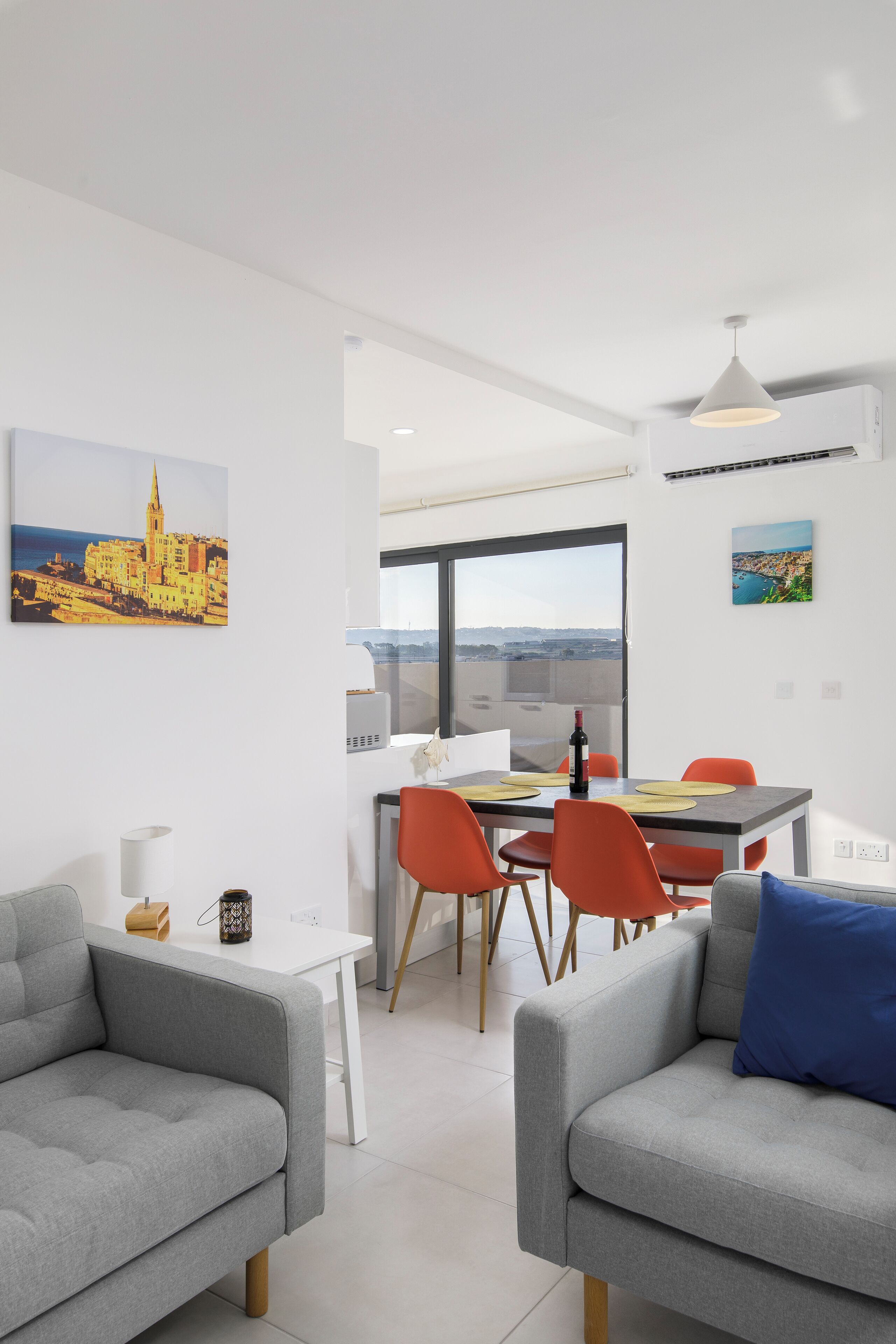 頂樓客房, 2 間臥室, 廚房, 海灘景觀 | 起居區