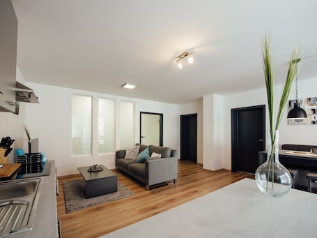 Interior. Apartment '2 Riesling, 68qm' with Shared Terrace, Balcony and Wi-Fi