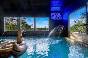 Indoor pool, a heated pool - Woodland Trek Retreat ~ Sleeps 40 ~ Pool ~ Game Room (Sevierville)