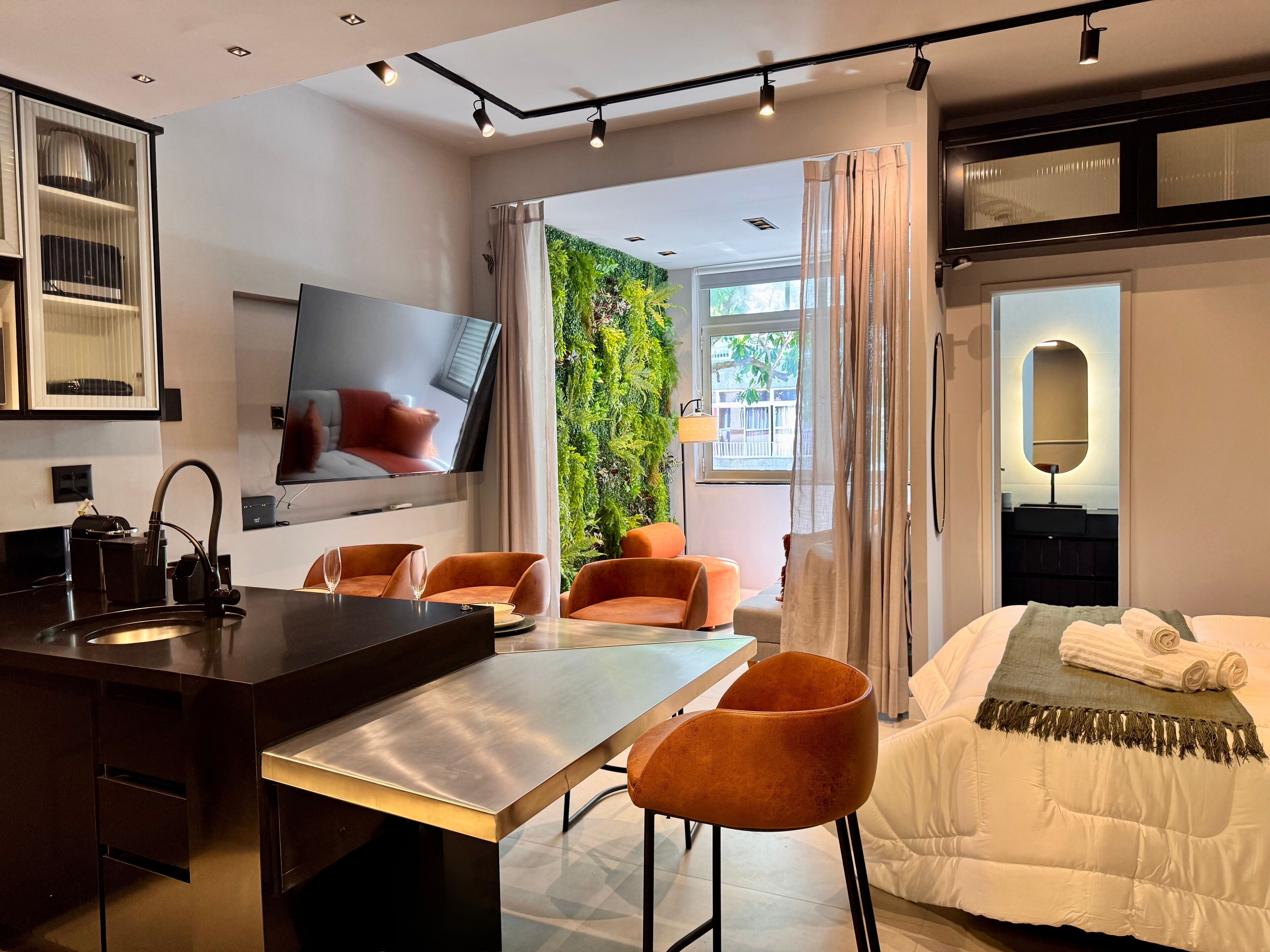 Apartamento luxo, vista para a praia | Sala de jantar