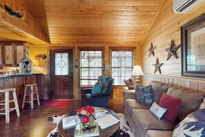 House (2 Bedrooms) | Interior - Water-view Cabin w/ Front Porch, W & D, Streaming (Carmine)