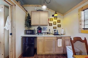 House (1 Bedroom) | Interior - 1BR Rustic Cabin w/ Kitchenette, Streaming & Wifi (Ledbetter)