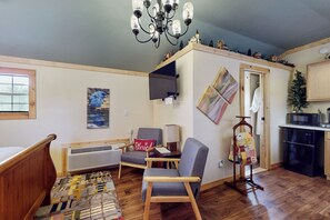 House (1 Bedroom) | Interior - 1BR Rustic Cabin w/ Kitchenette, Streaming & Wifi (Ledbetter)