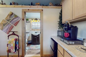 House (1 Bedroom) | Interior - 1BR Rustic Cabin w/ Kitchenette, Streaming & Wifi (Ledbetter)