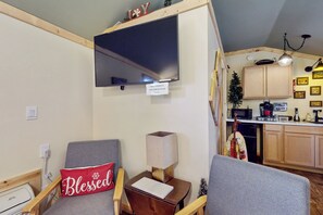 House (1 Bedroom) | Interior - 1BR Rustic Cabin w/ Kitchenette, Streaming & Wifi (Ledbetter)