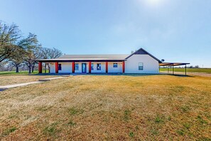 House (3 Bedrooms) | Front of property - Expansive, Dog-friendly 3BR w/ Pond, Pool, Patio (Cameron)