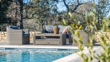 Deluxe Villa, Ensuite, Mountain View (Villa des Cèdres) | Outdoor pool | Seasonal outdoor pool