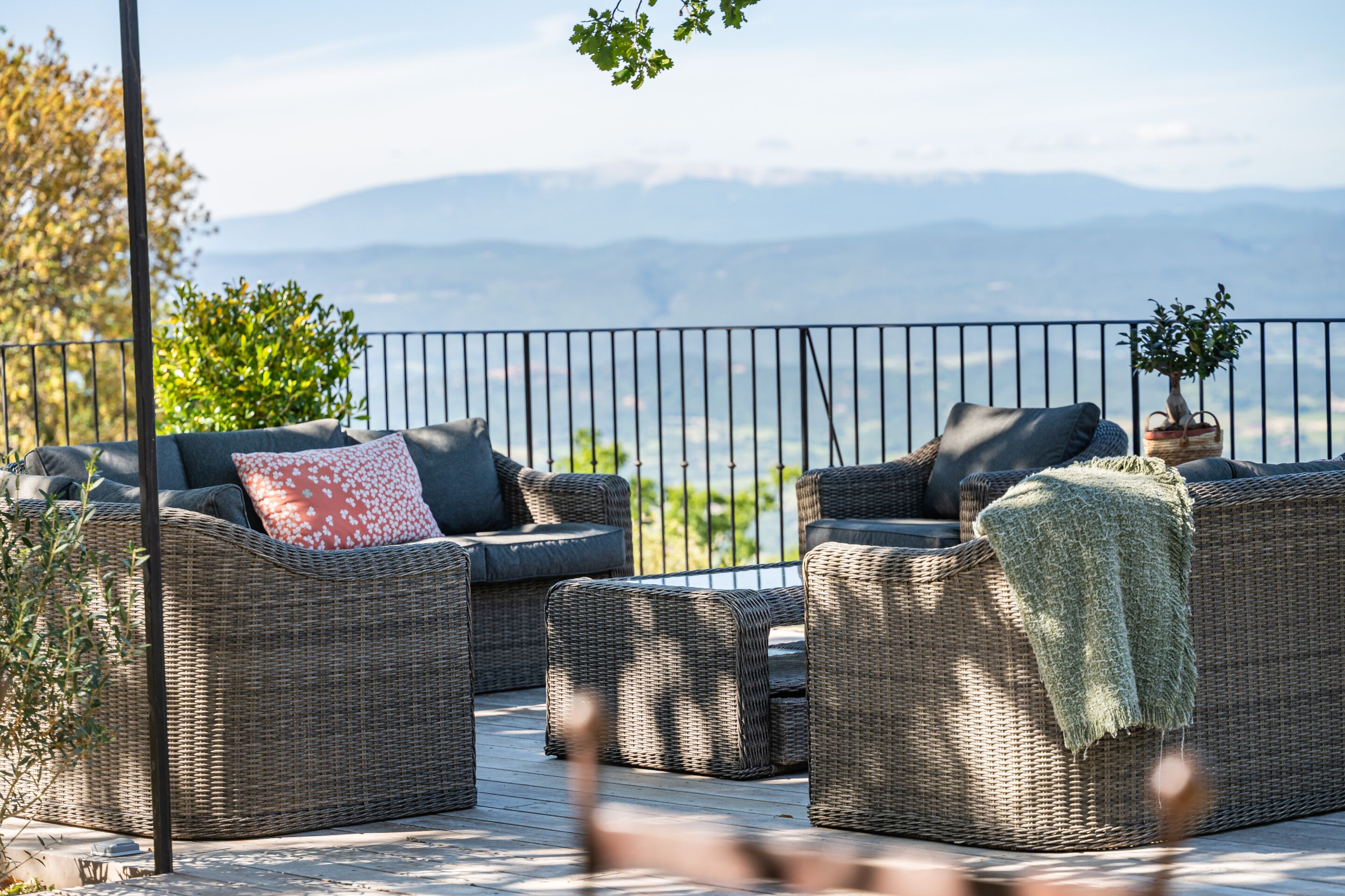 Villa Deluxe, salle de bains attenante, vue montagne (Villa des Cèdres) | Terrasse/Patio