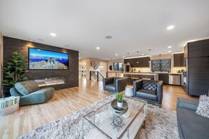 Smart-tv en een open haard