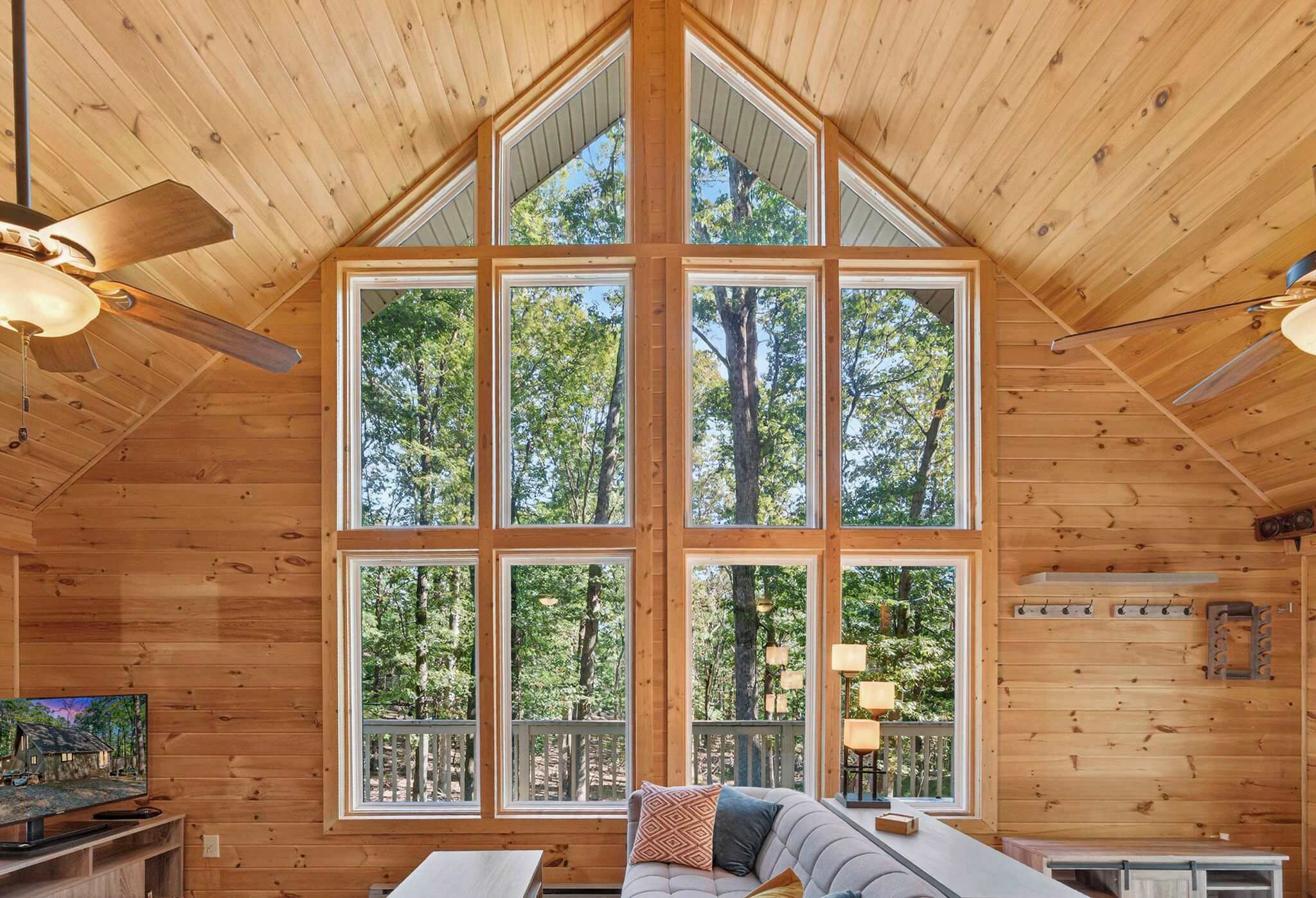 Una televisión, una chimenea