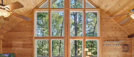 Una televisión, una chimenea