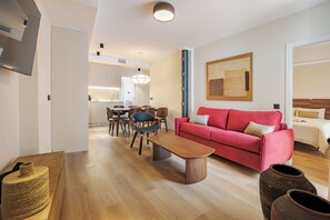 Apartamento luxo | Área de estar | Smart TV