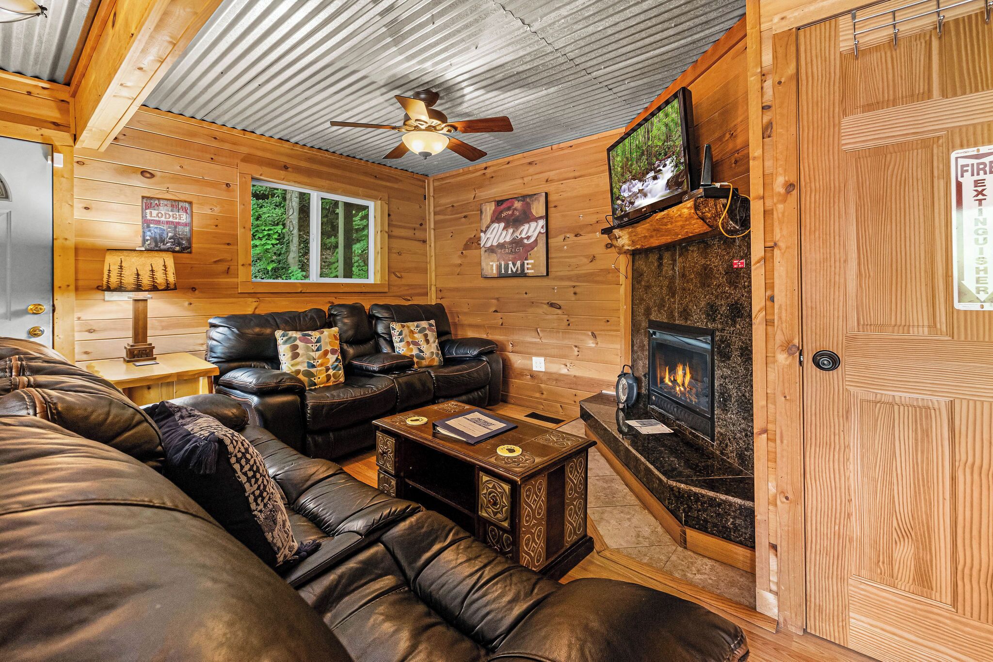 TV, fireplace, video games