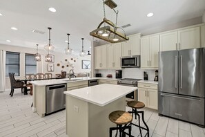 Fridge, oven, stovetop, dishwasher - Spacious Home with Private Pool near Disney with Game and Theme Rooms with. (Kissimmee)