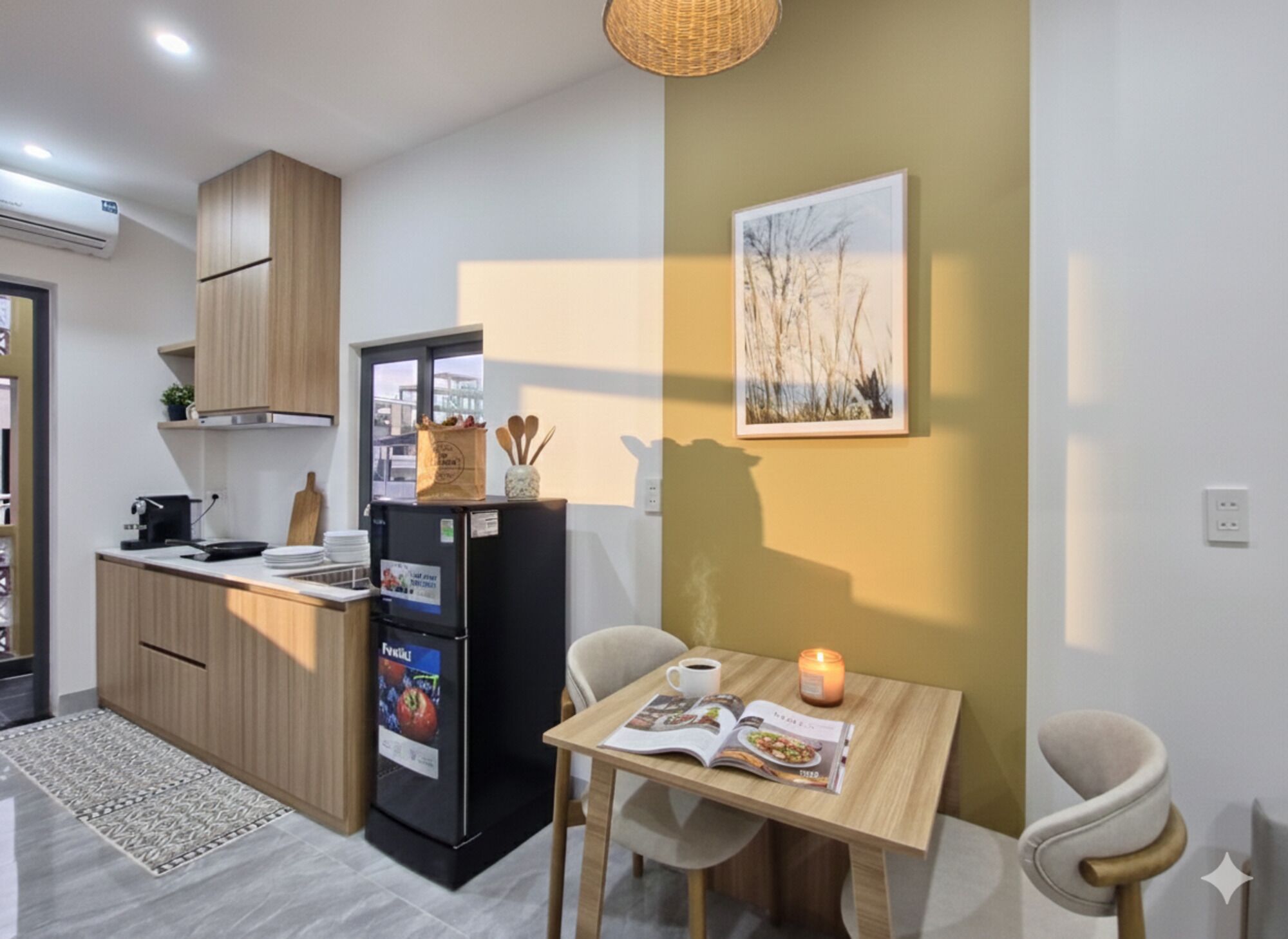 Deluxe Apartment, 2 Bedrooms, Balcony | Private kitchen