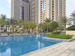 Pool - FIRST CLASS | 2BR | Luxe Canal View Haven (Business Bay)