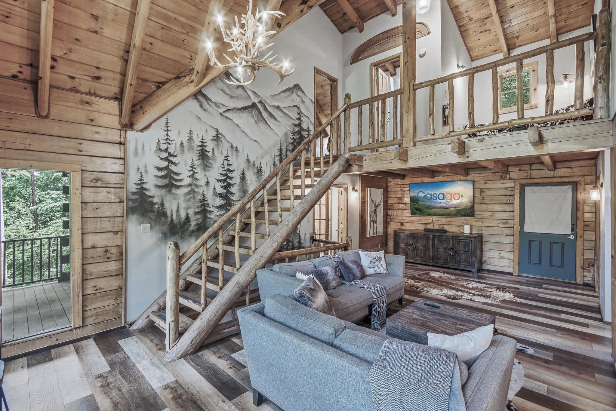 TV, fireplace, offices