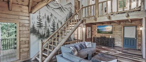 TV, fireplace, offices