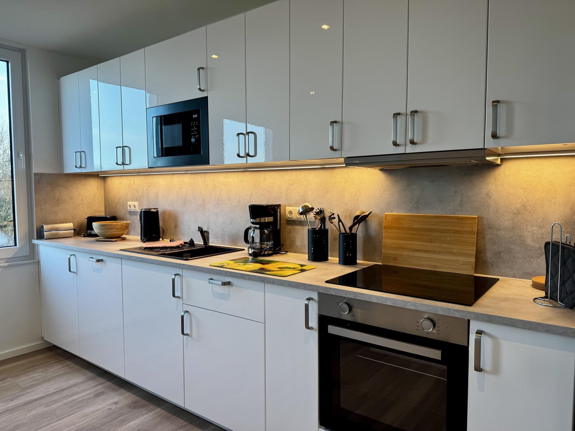 Kjøleskap, mikrobølgeovn, ovn og kaffetrakter/tekoker