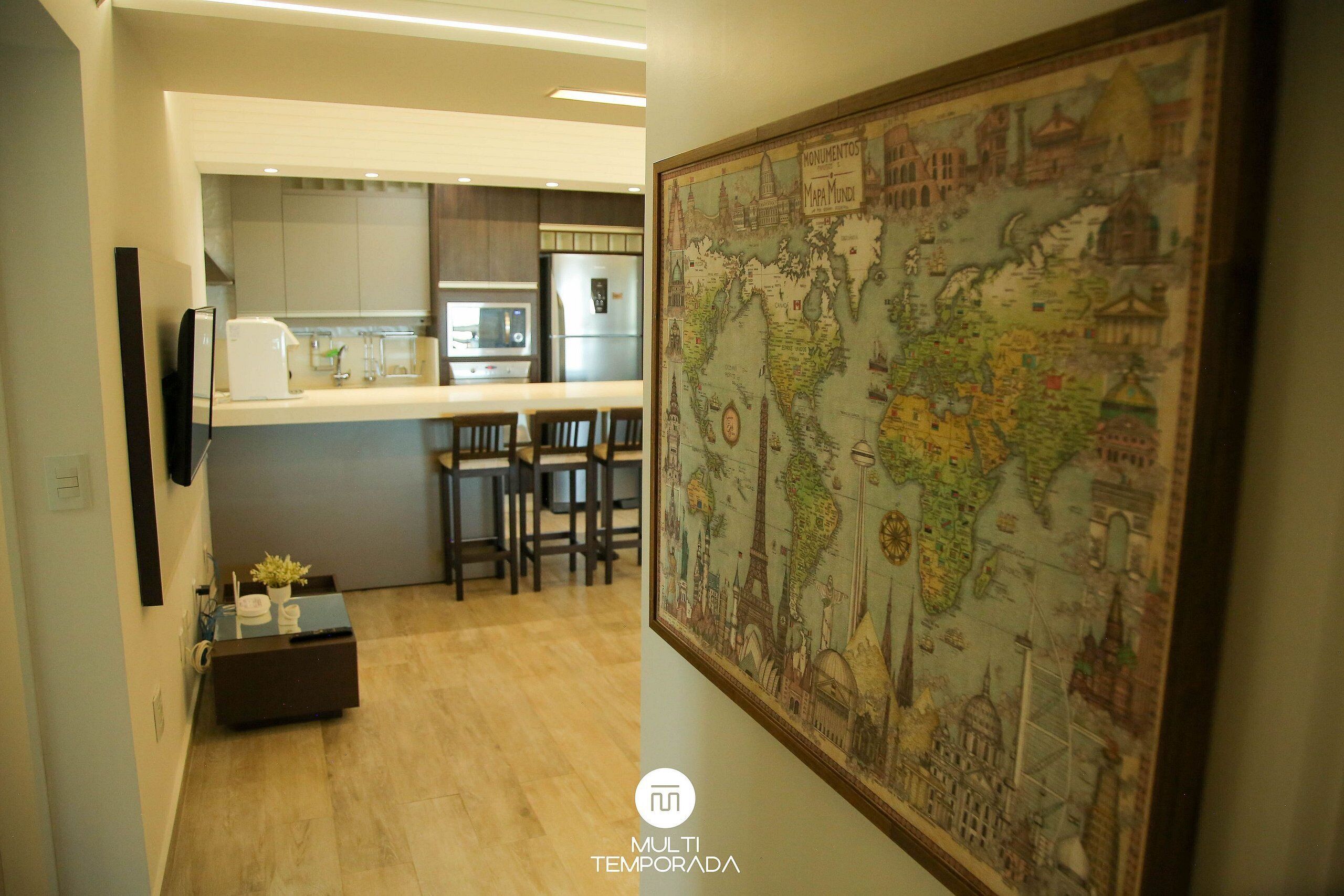 Apartamento luxo, vista para a praia | Comodidades do quarto