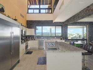 Fridge, microwave, oven, stovetop - Luxury Ocean and Mountain-View Estate with resort Style Infinity Pool (David)