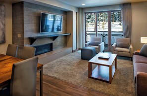 TV, fireplace - Ski In/Ski Out 2BR/2.5Bath at Breckenridge Grand Colorado on Peak 8- April 11-18 (Breckenridge)