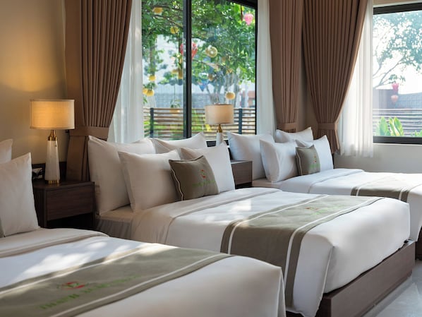 Quarto triplo básico, vista para o jardim | Cortinas blackout, quartos à prova de som, Wi-Fi de cortesia