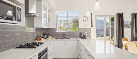 Microwave, oven, stovetop, dishwasher