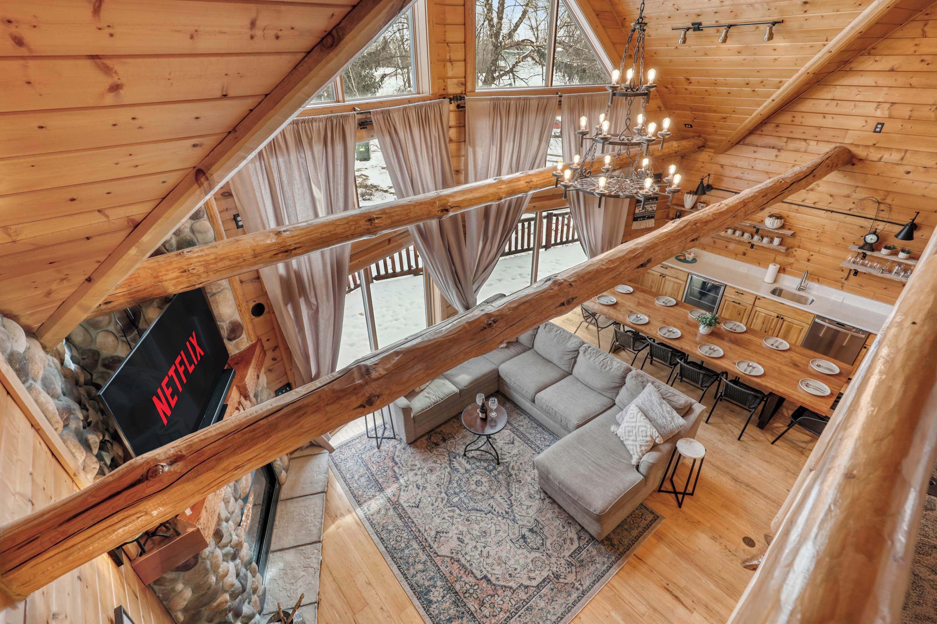 TV, fireplace, table football, offices