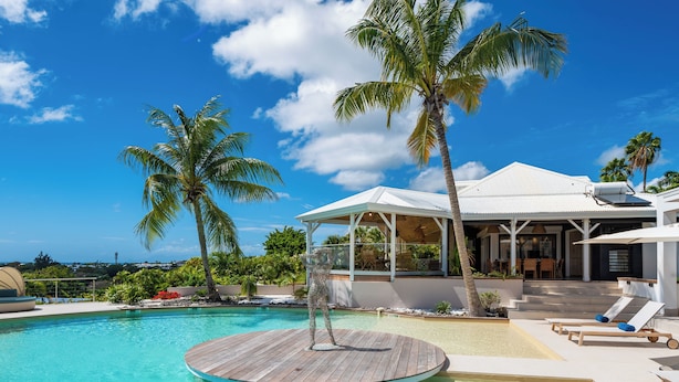 Unclassified image, 1 of 26, button - Ti Kol, a tropical haven featuring a coconut grove, a heated swimming pool, (Saint François)