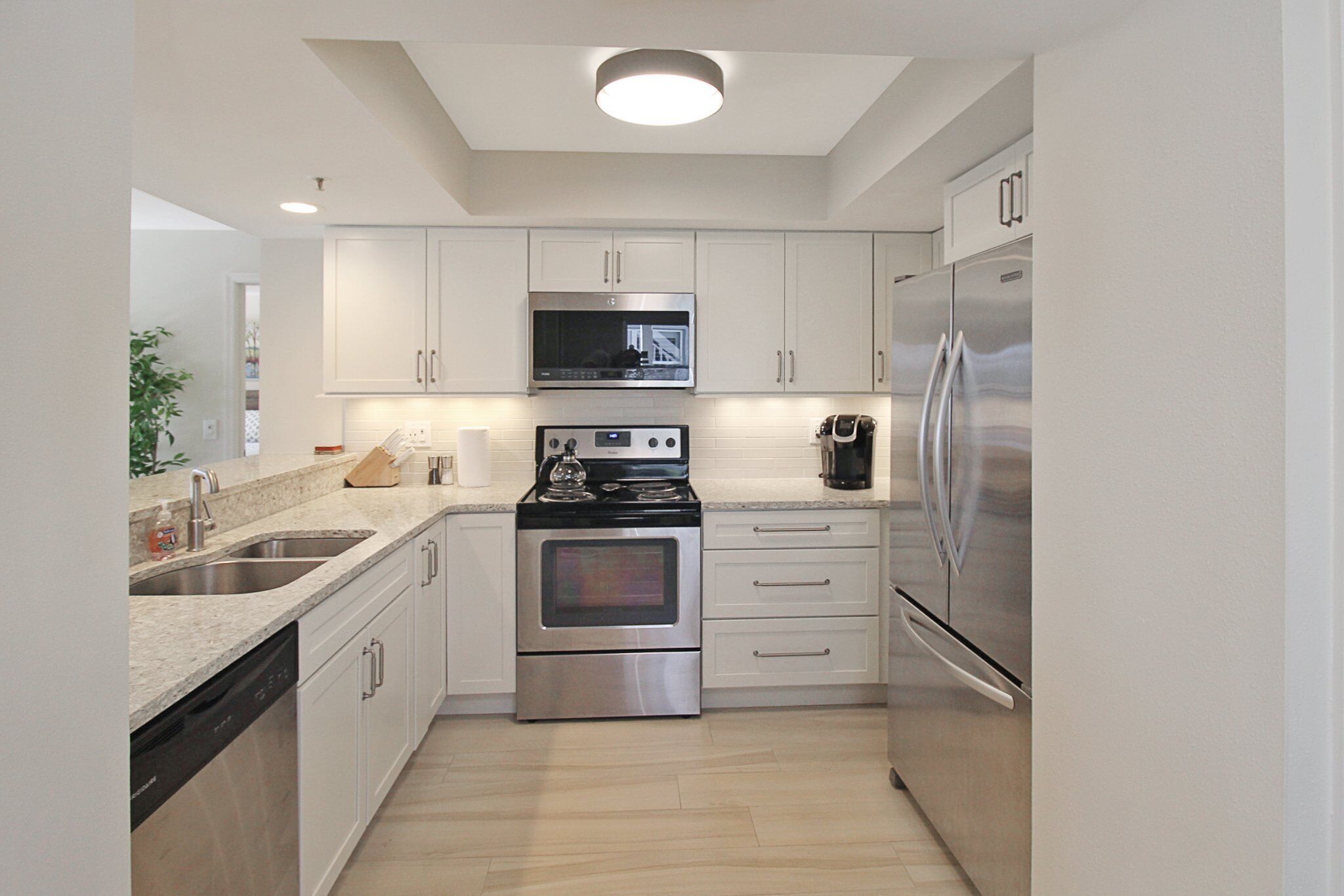 Kühlschrank, Mikrowelle, Ofen, Herdplatte