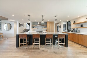 Fridge, microwave, oven, stovetop - Aerial Grace Lakeside by Tahoe Getaways – 4BR w/ Private Beach, Pier, & Buoy! (Tahoma)