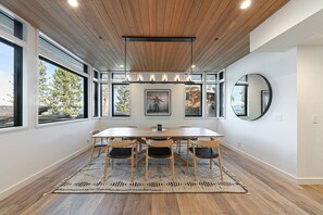 Dining - Aerial Grace Lakeside by Tahoe Getaways – 4BR w/ Private Beach, Pier, & Buoy! (Tahoma)